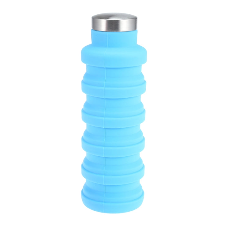 Portable Silicone Water Bottle Retractable Folding Coffee Bottle Outdoor Travel Drinking Sport Drink Kettle,Capacity:500ml, Gray, Orange, Blue, Purple