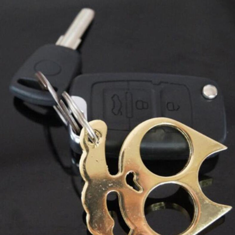 5 PCS Kitty Outdoor Metal Self-defense Keychain Outdoor Self-defense Window Breaking Tool, Cat Shape(Gold), Cat Shape(Black)