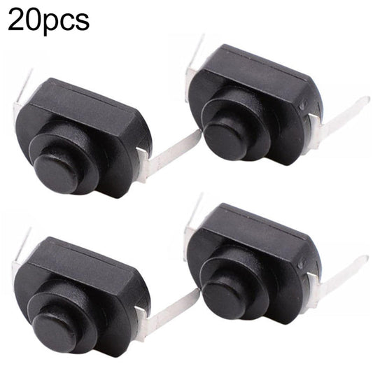 20 PCS YT-1208-YD LED Flashlight Button Switch, Bent Feet, Straight Feet