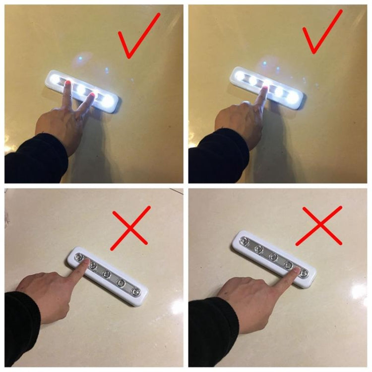 5 LEDs High Lighting Long Touch Light LED Night Light Pat Lamp(Black)