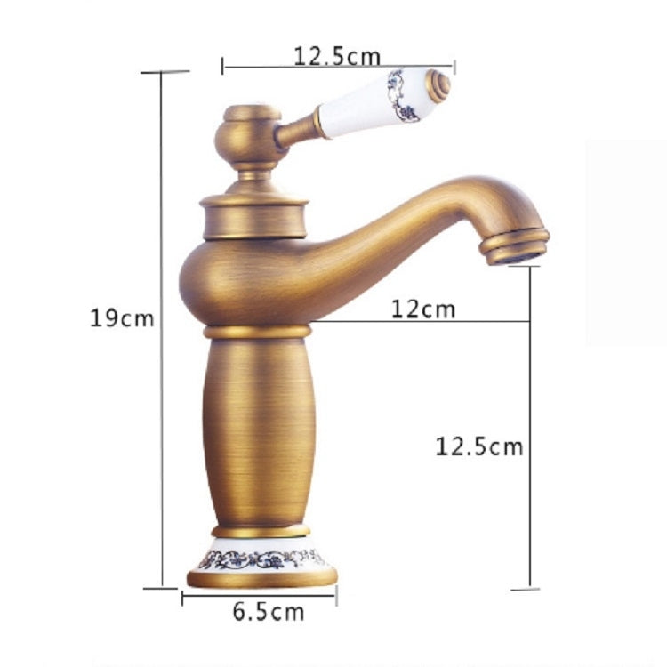 Copper Antique Hot Cold Double Blue White Porcelain Faucet, Antique, Platinum, Black Gold, Black