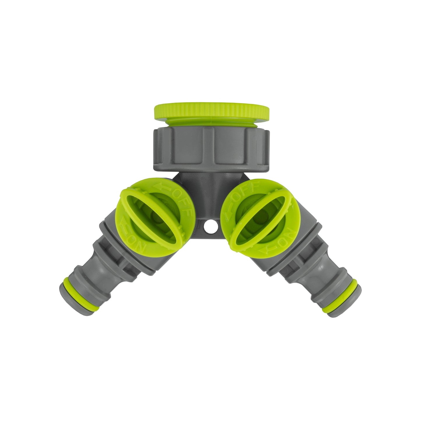 Wall Flange Kit 32mm MDPE + Brass Bib Tap + Lime Two Way Tap Splitter