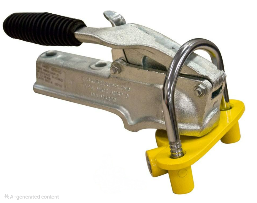 Trailer Guardian Universal Hitch Lock fits 50mm couplings, with an adjustable yellow ball lock.
