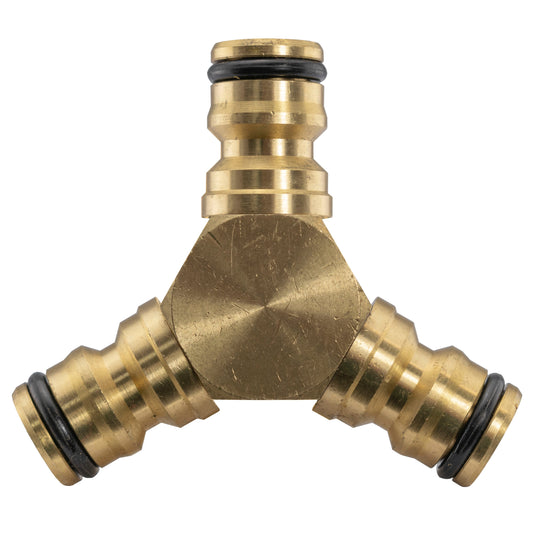 3 Way Male Snap-On Connector Brass