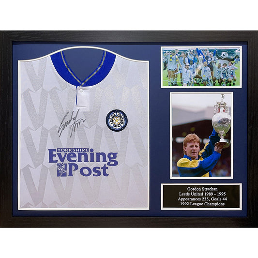 Framed Leeds United FC 1992 Gordon Strachan Signed Shirt
