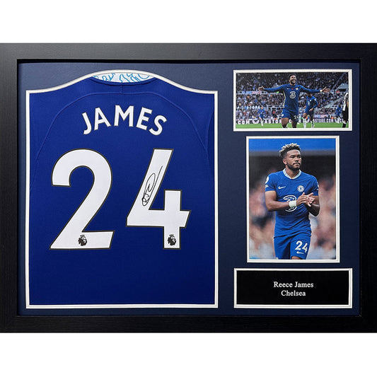 Chelsea FC James Signed Shirt (Framed)