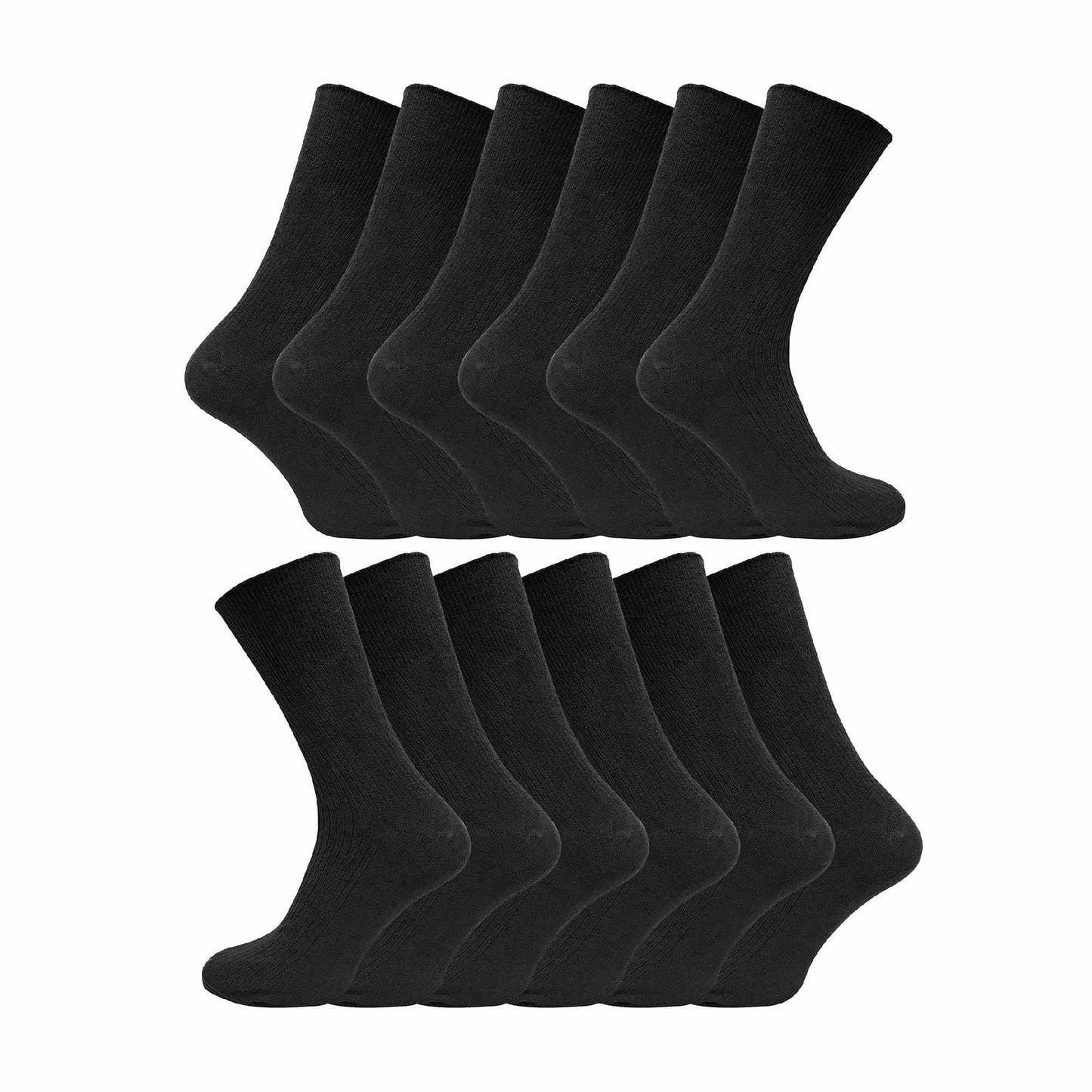 Mens Thin Soft 100% Cotton Non Elastic Dress Socks (Multipack Options)