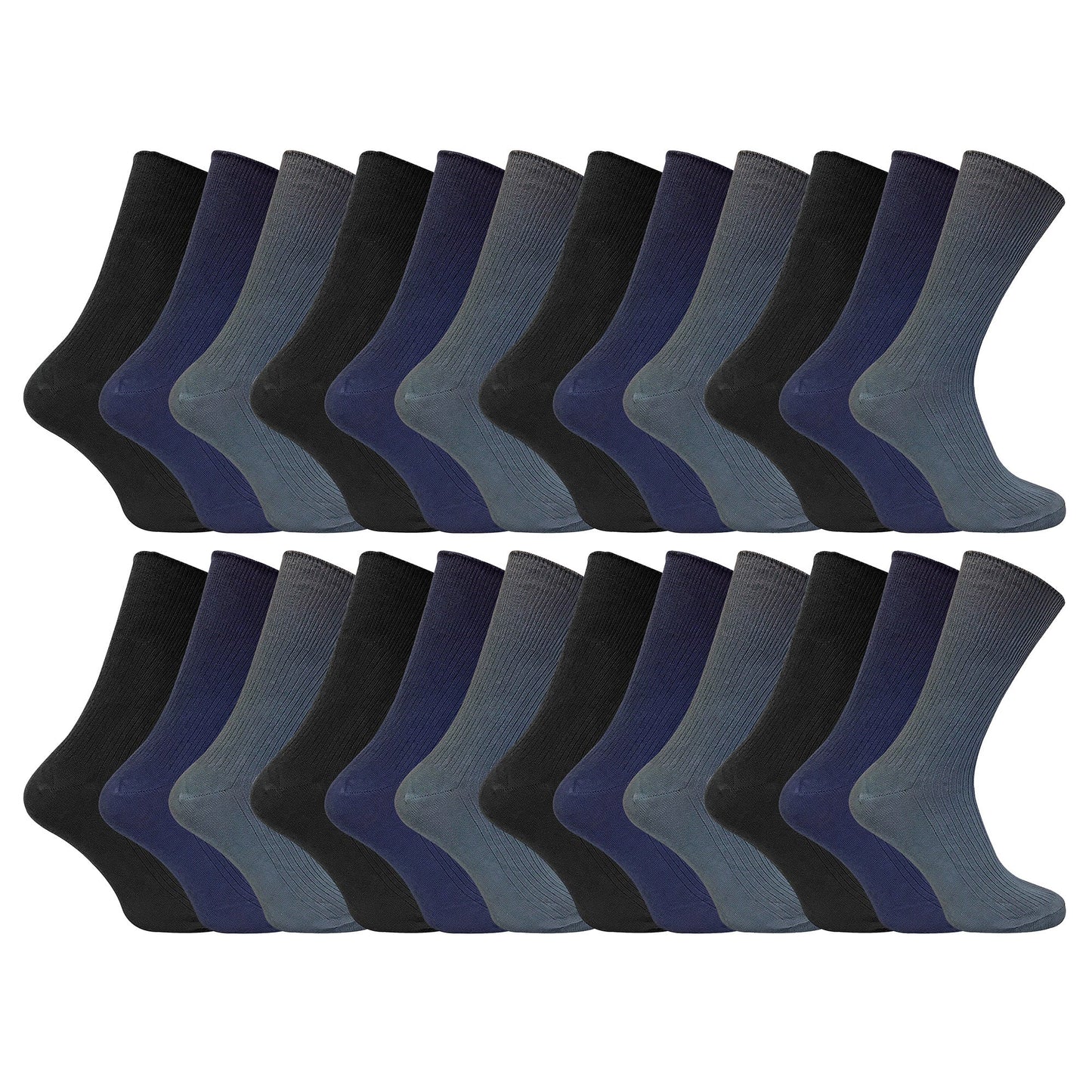 Mens Thin Soft 100% Cotton Non Elastic Dress Socks (Multipack Options)