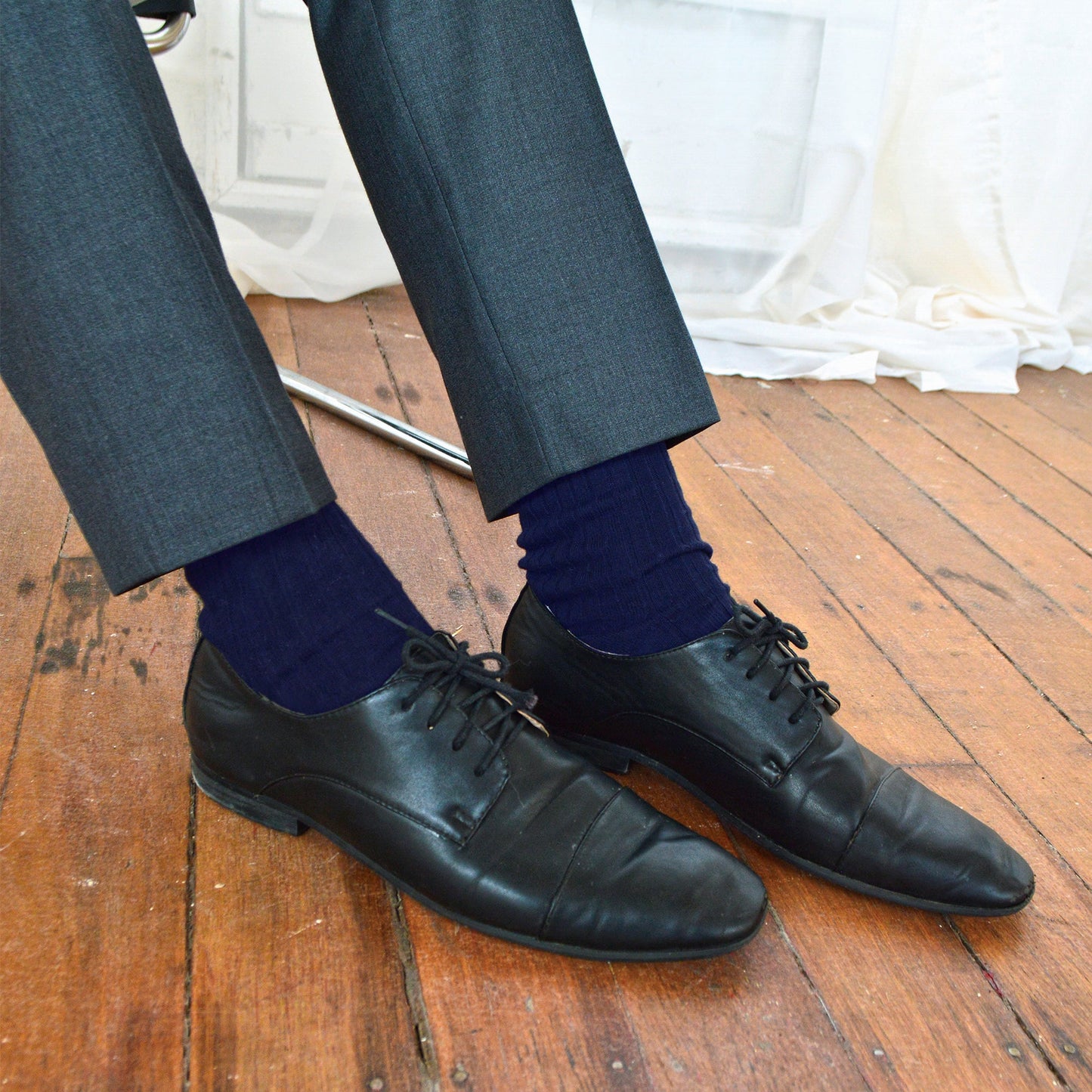 Mens Thin Soft 100% Cotton Non Elastic Dress Socks (Multipack Options)