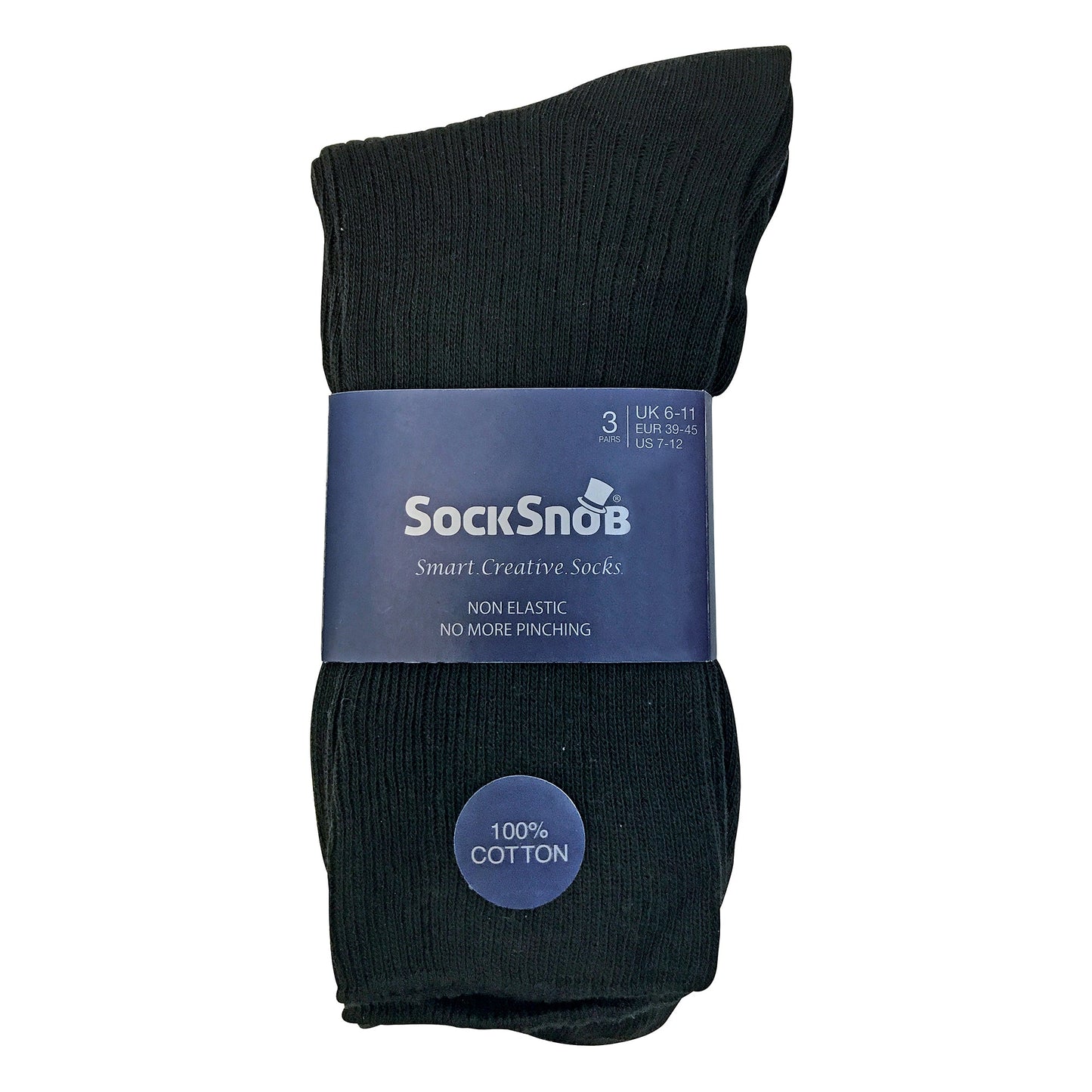 Mens Thin Soft 100% Cotton Non Elastic Dress Socks (Multipack Options)