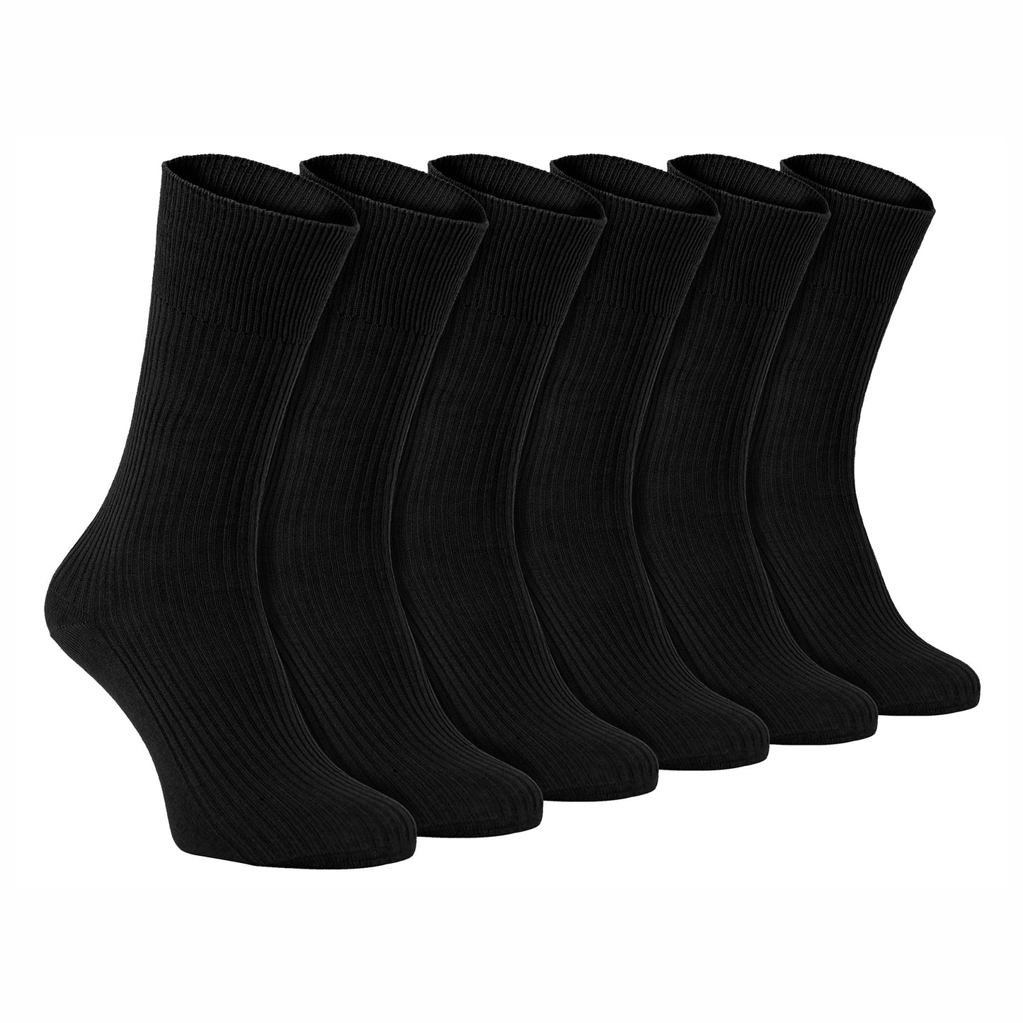 Mens Thin Soft 100% Cotton Non Elastic Dress Socks (Multipack Options)
