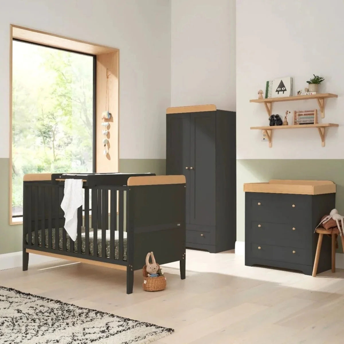 Tutti Bambini Rio 3 pcs Room Set - Slate/Honey Oak