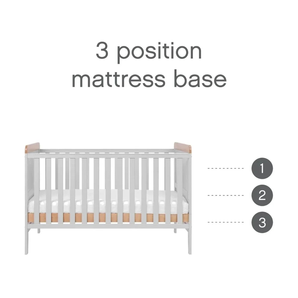 Tutti Bambini Rio 3 pcs Room Set - Dove Grey/Honey Oak
