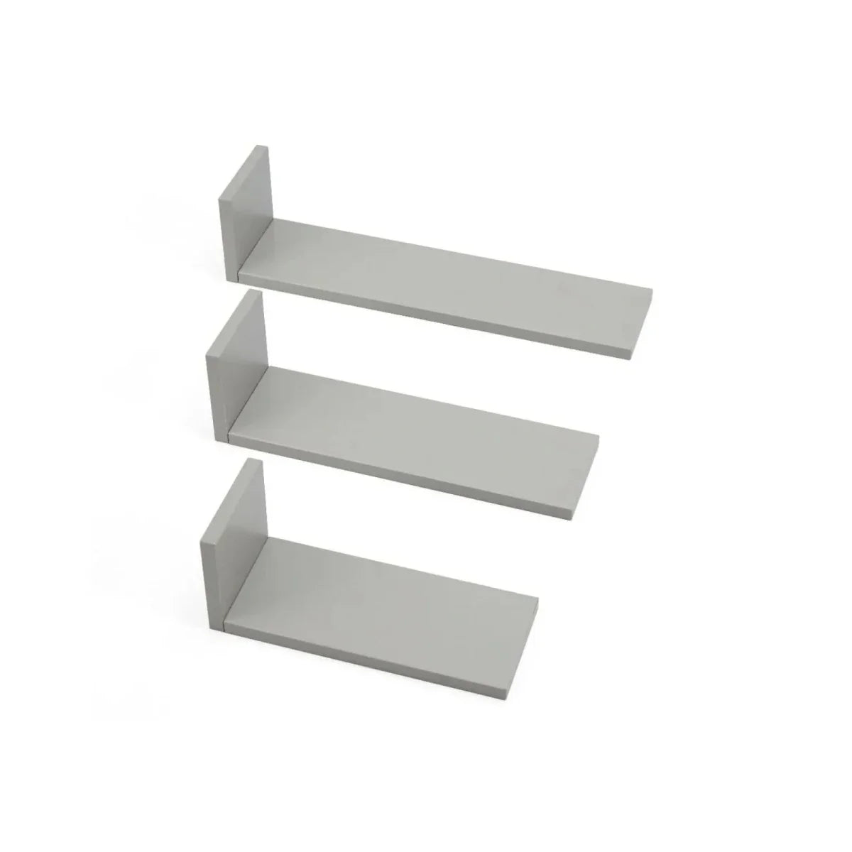 Tutti Bambini Rio Set of Three L-Shaped Wall Shelves - Dove Grey
