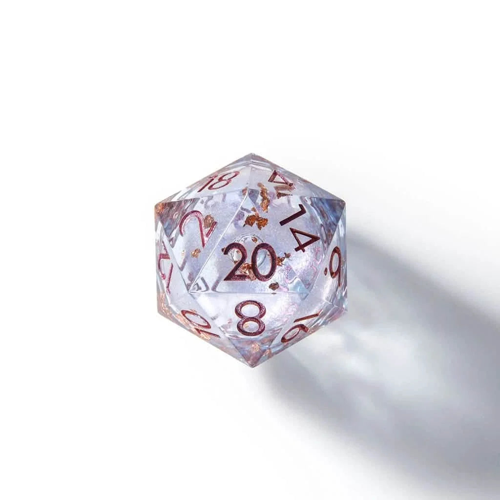 Lavender Seraph | 33mm D20 | Oversized Liquid Core Dice | Single Dice