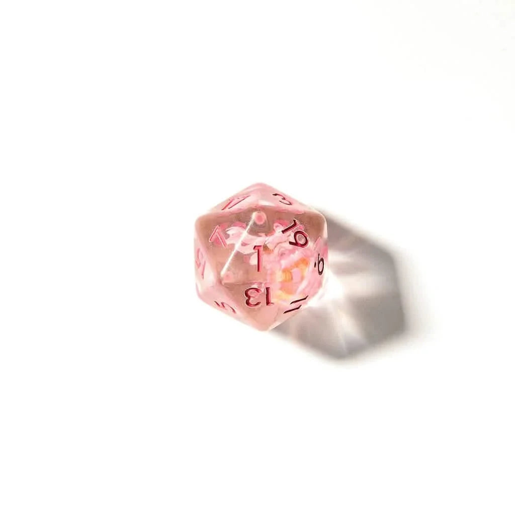 Cherry Blossoms | Soft Edge Dice | Resin | 7 Piece Set