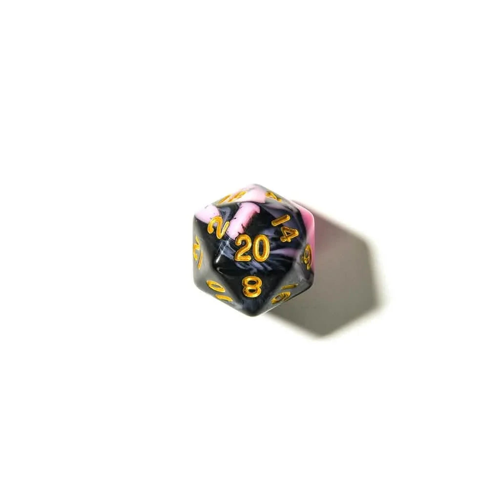 Bubblegum Midnight | Soft Edge Dice | Acrylic | 7 Piece Set