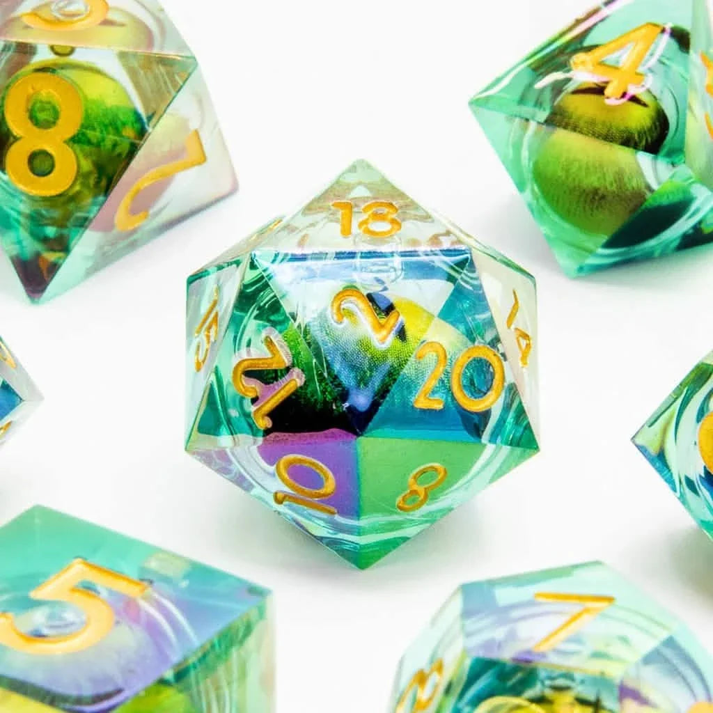 Eye of Illusion | Liquid Core Dice | Resin | 7 Piece Set