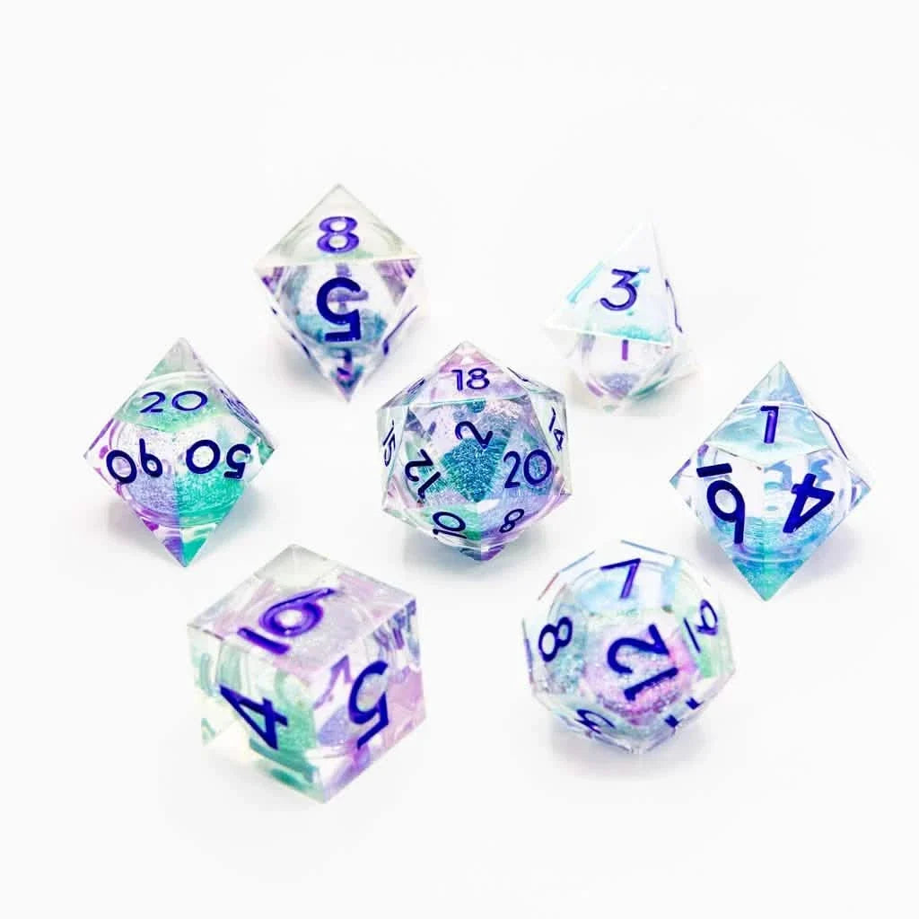 Ethereal Flux | Liquid Core Dice | Resin | 7 Piece Set