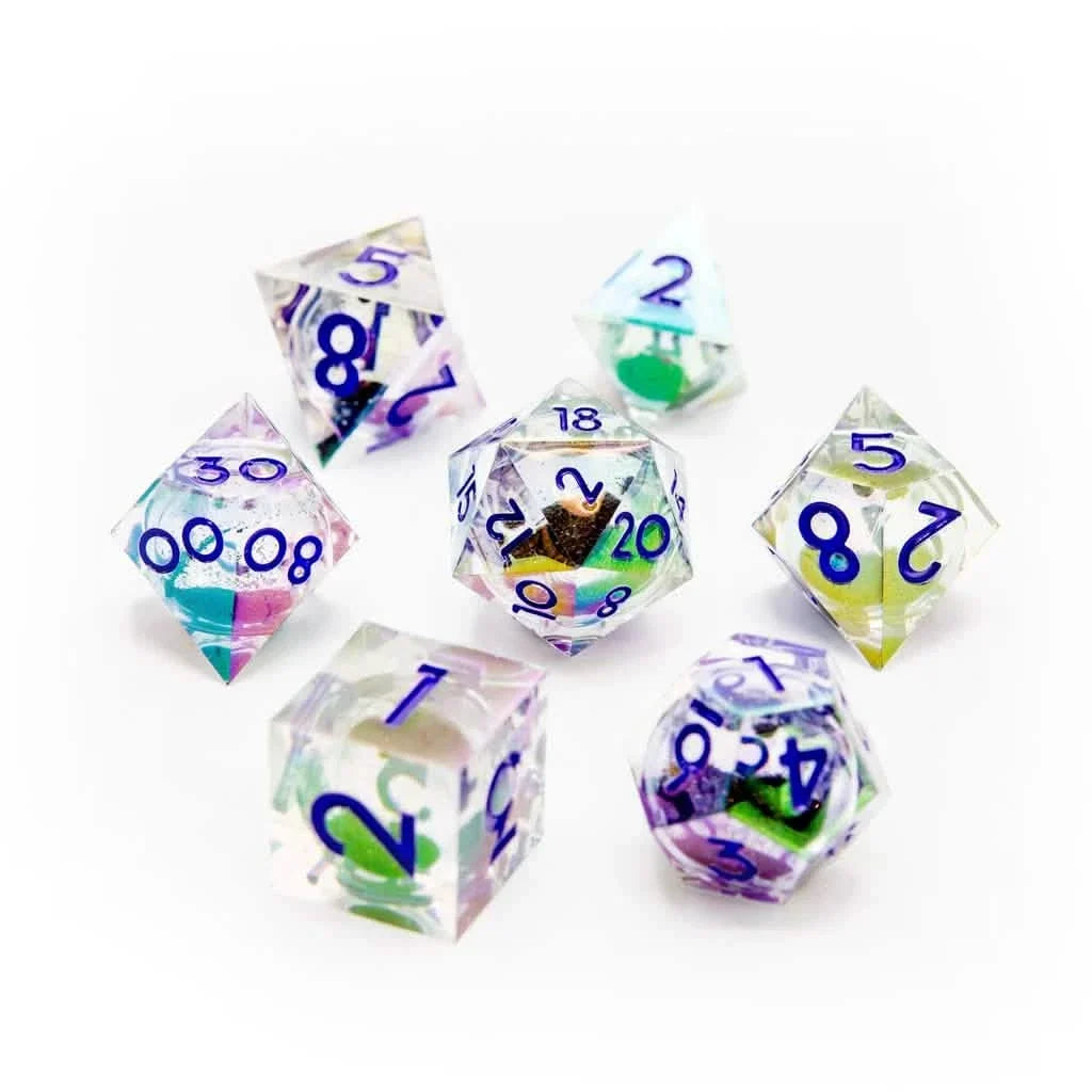 Eldritch Glimmer | Liquid Core Dice | Resin | 7 Piece Set