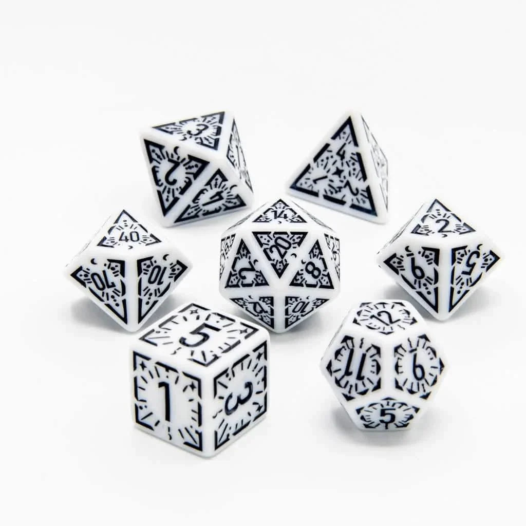 Arcane Veil | Soft Edge Dice | Acrylic | 7 Piece Set
