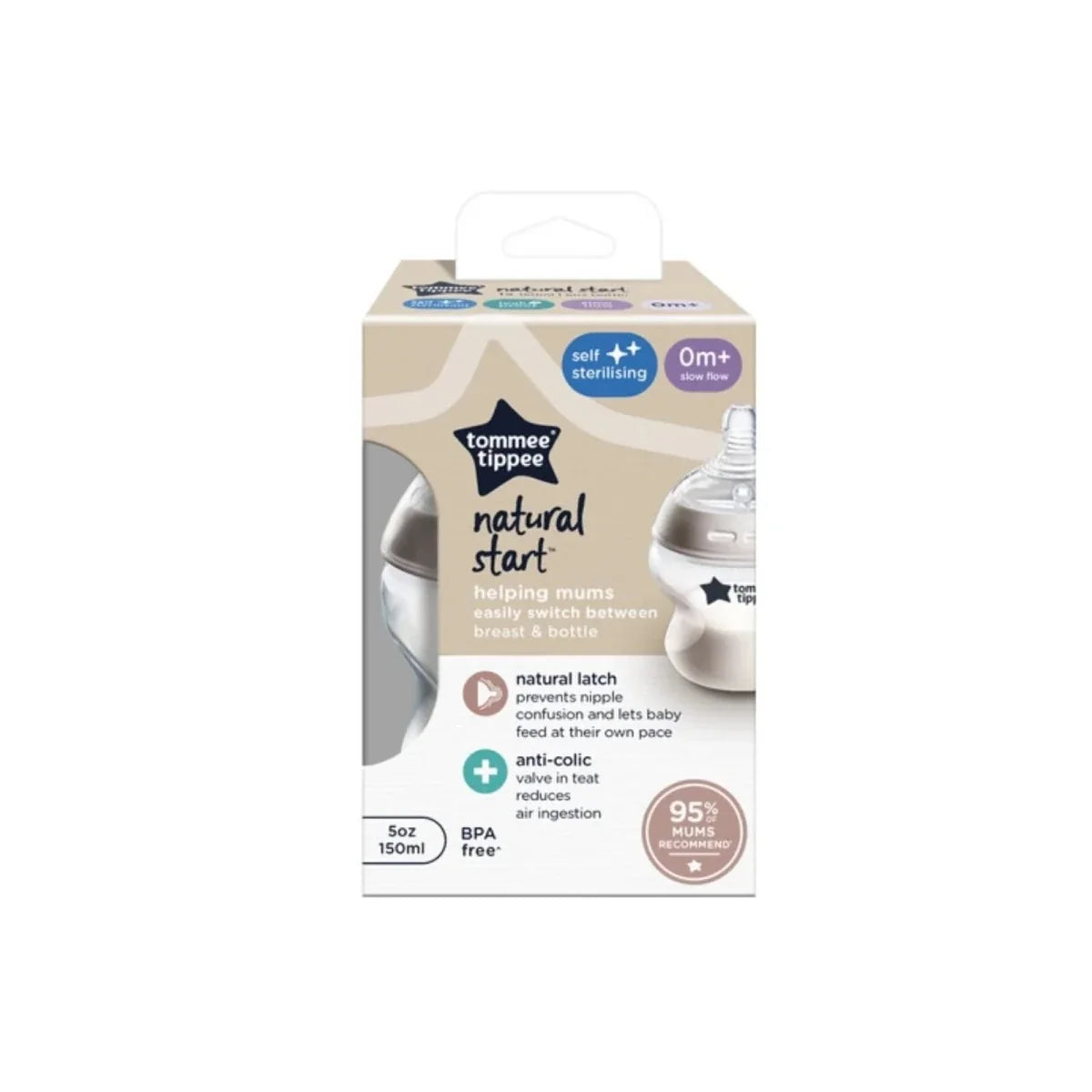 Tommee Tippee Natural Start Bottle Extra Slow Flow 150ml