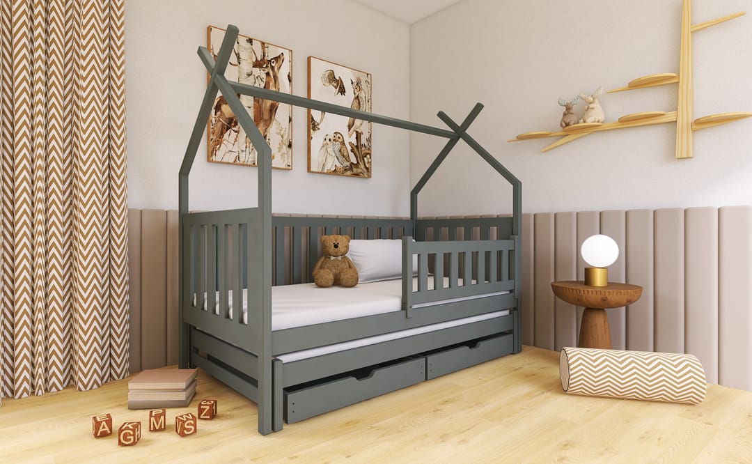 Wooden Single Bed Tytus With Trundle