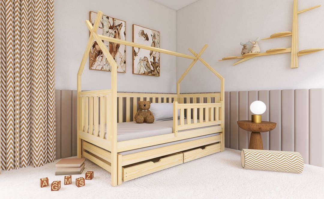 Wooden Single Bed Tytus With Trundle