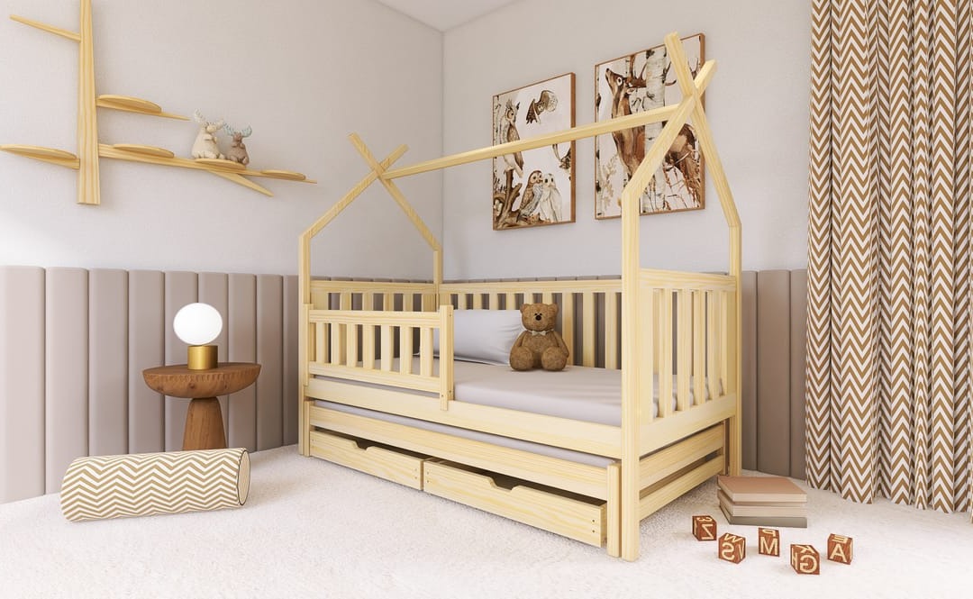 Wooden Single Bed Tytus With Trundle