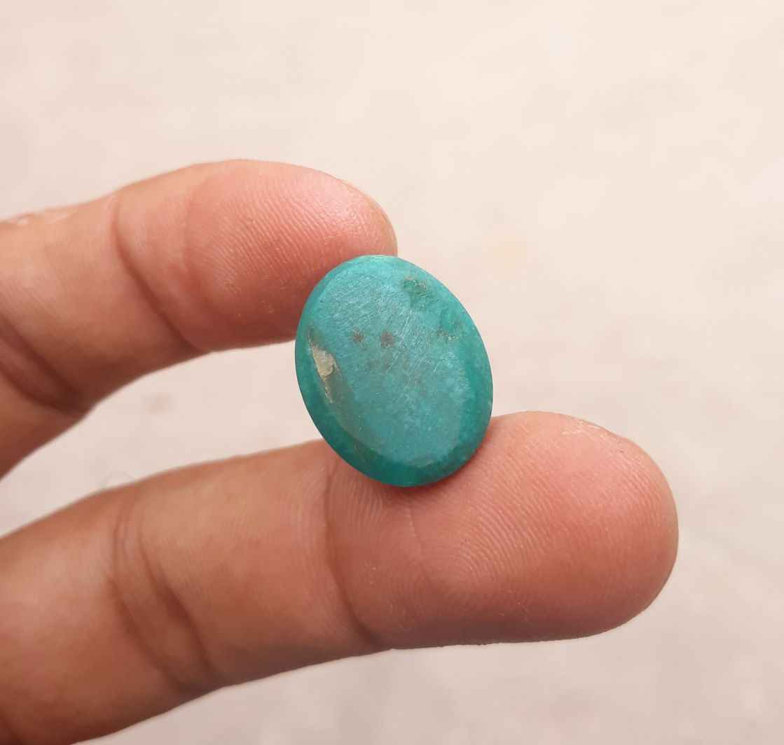 Natural Teal Green Turquoise  - Green Turquoise - 17.3ct- 18x14mm