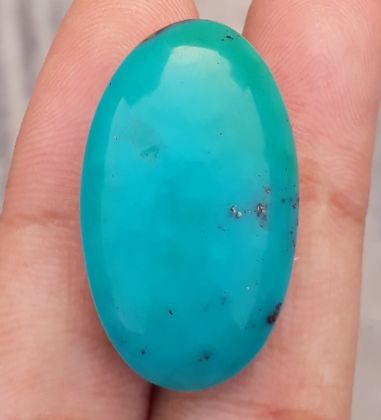 Natural Teal Green Turquoise  - Green Turquoise - 34.2ct- 29x17mm