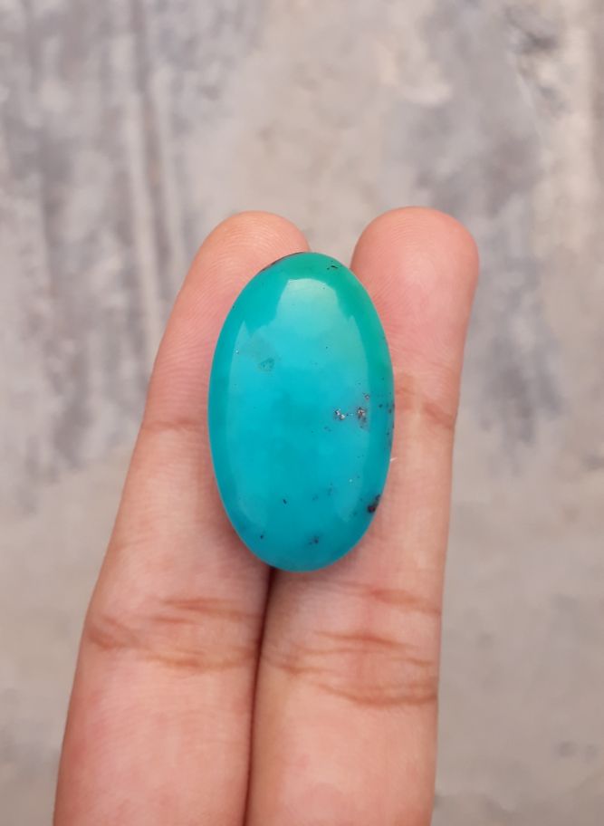 Natural Teal Green Turquoise  - Green Turquoise - 34.2ct- 29x17mm