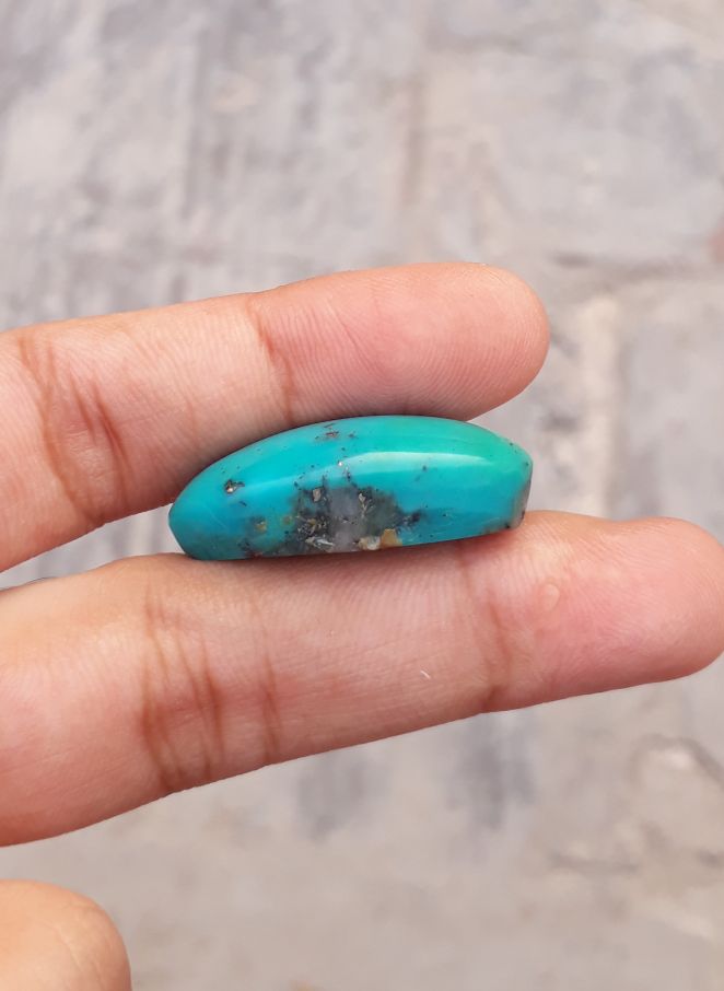 Natural Teal Green Turquoise  - Green Turquoise - 34.2ct- 29x17mm