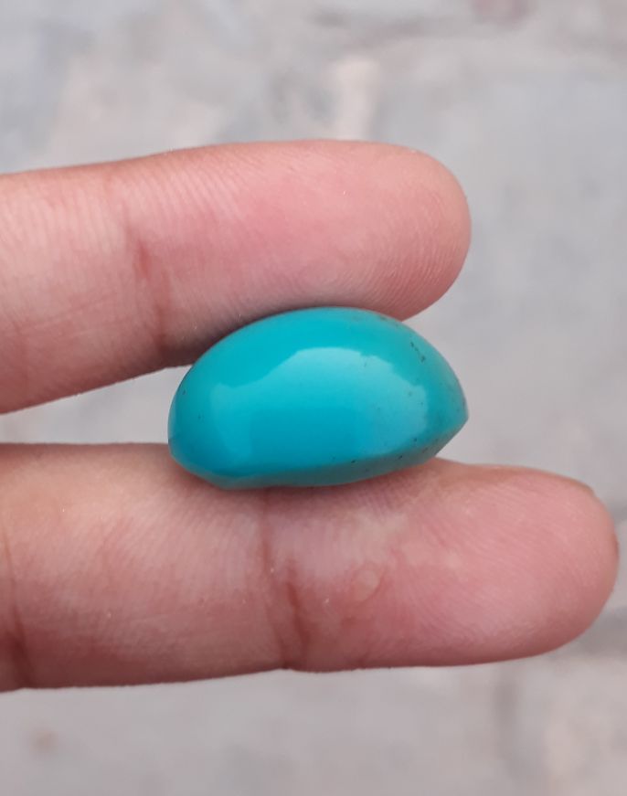 Natural Teal Green Turquoise  - Green Turquoise - 15.4ct- 19x13mm