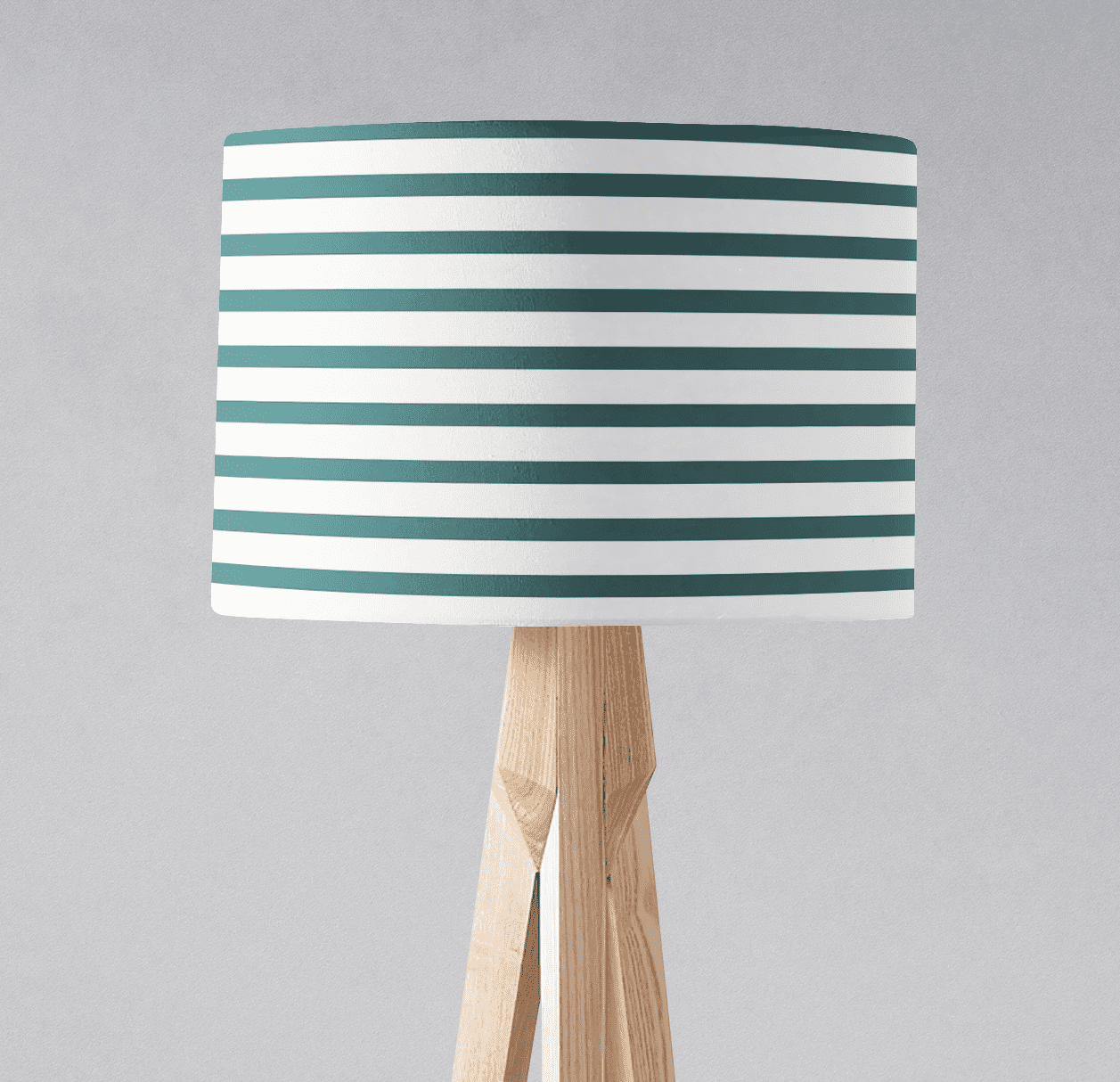 Teal and White Geometric Striped Lampshade, Ceiling or Table Lamp Shade