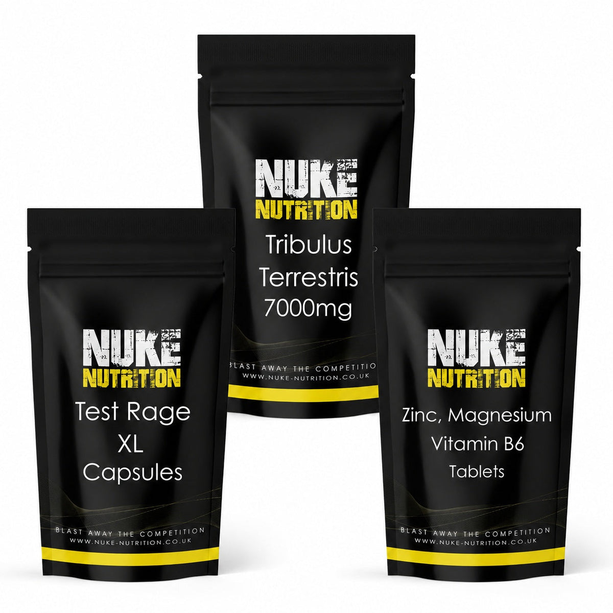 Testosterone Support Bundle Stack - Test Rage XL, Tribulus, Zinc Magnesium & Vitamin B6 x 180