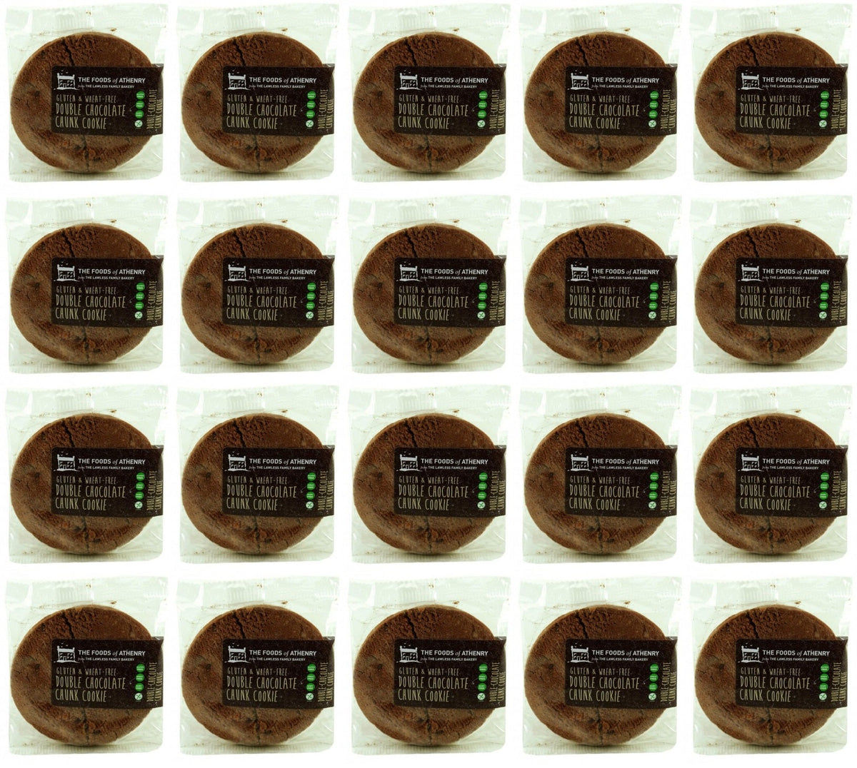 20 x The Foods Of Athenry I Love Cookies Double Chocolate Chunk 60G