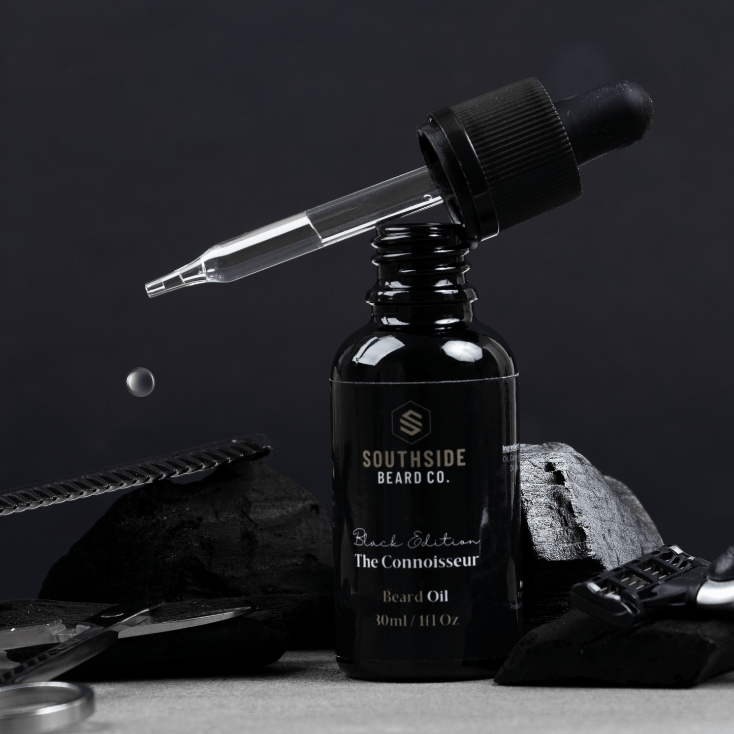 Black Edition Beard Oil : The Connoisseur - 30ml - Lightweight & Non-Greasy - Softens Beard