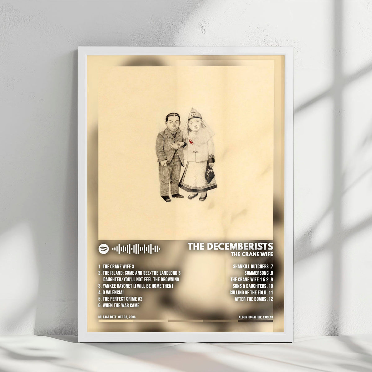 The Decemberists "The Crane Wife" Album Cover Poster - with Complete Tracklist