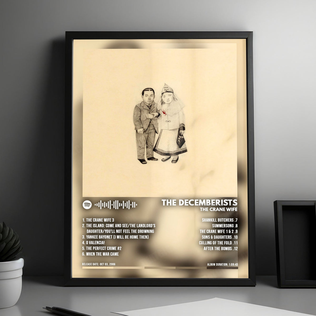 The Decemberists "The Crane Wife" Album Cover Poster - with Complete Tracklist
