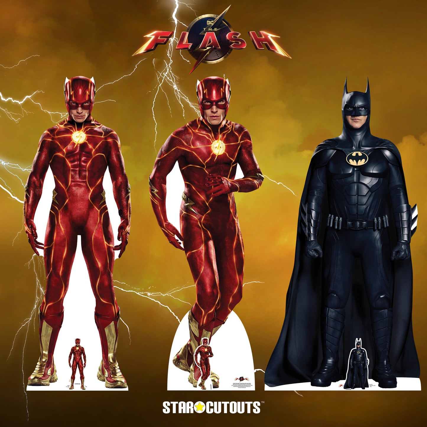 SC4444 The Flash Ezra Miller Action Pose 2023 Star Mini Cardboard Cut Out Height 89cm