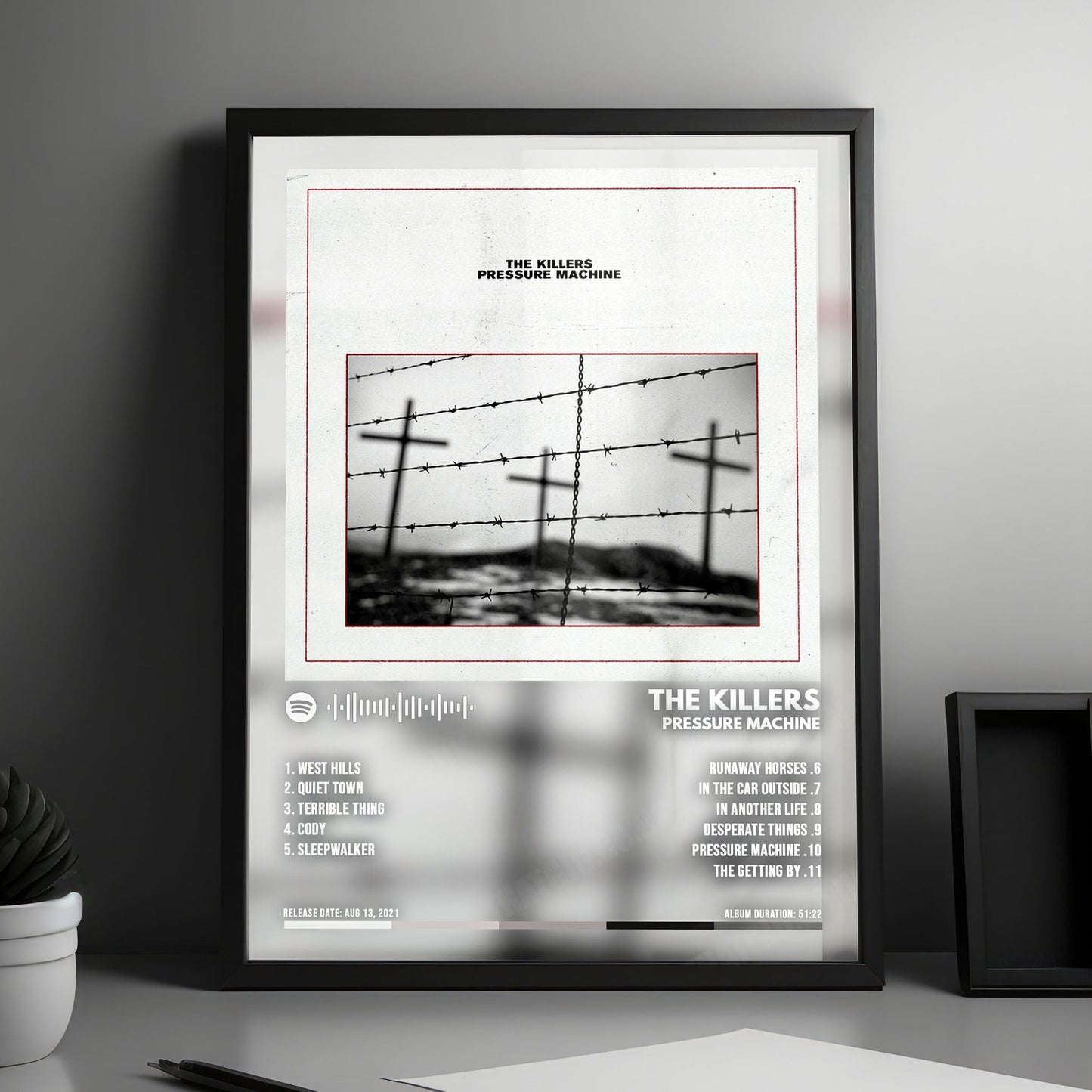 The Killers "Pressure Machine" Album Cover Poster - with Complete Tracklist