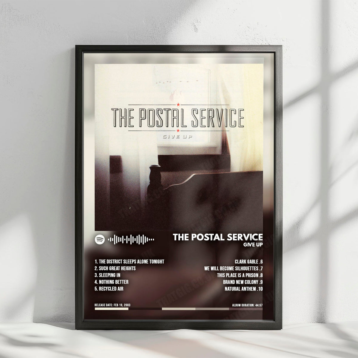 The Postal Service "Give Up  " Album Cover Poster - with Complete Tracklist