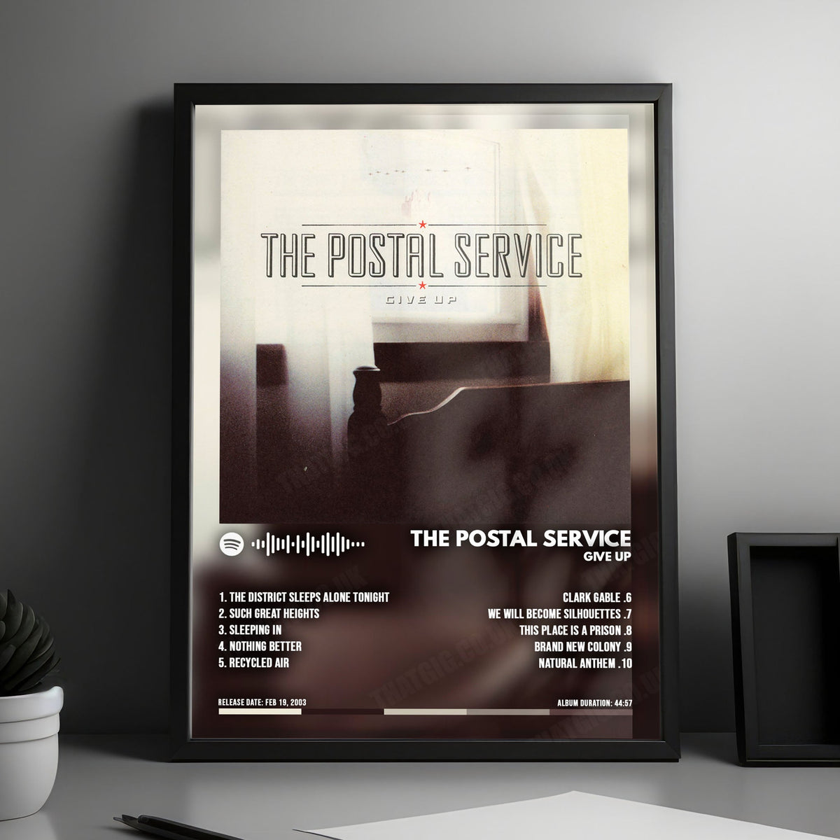 The Postal Service "Give Up  " Album Cover Poster - with Complete Tracklist