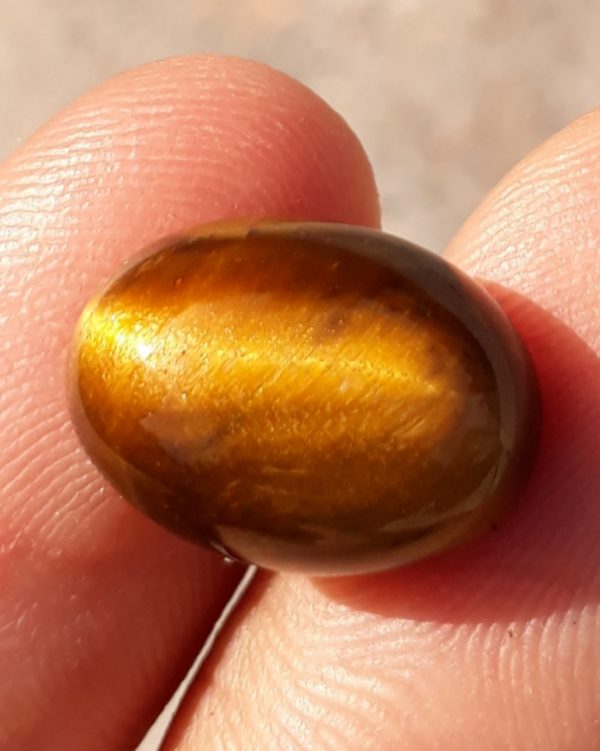 8.6ct Tiger Eye Cabochon - June Birthstone - June Birthstone -  15x11mm