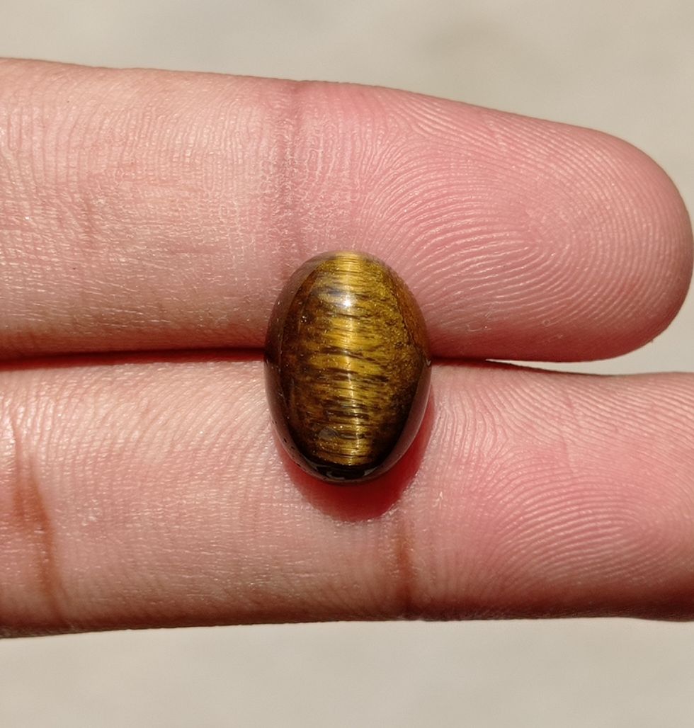 9.2ct Tiger Eye Cabochon - June Birthstone - June Birthstone -  16x11x7mm