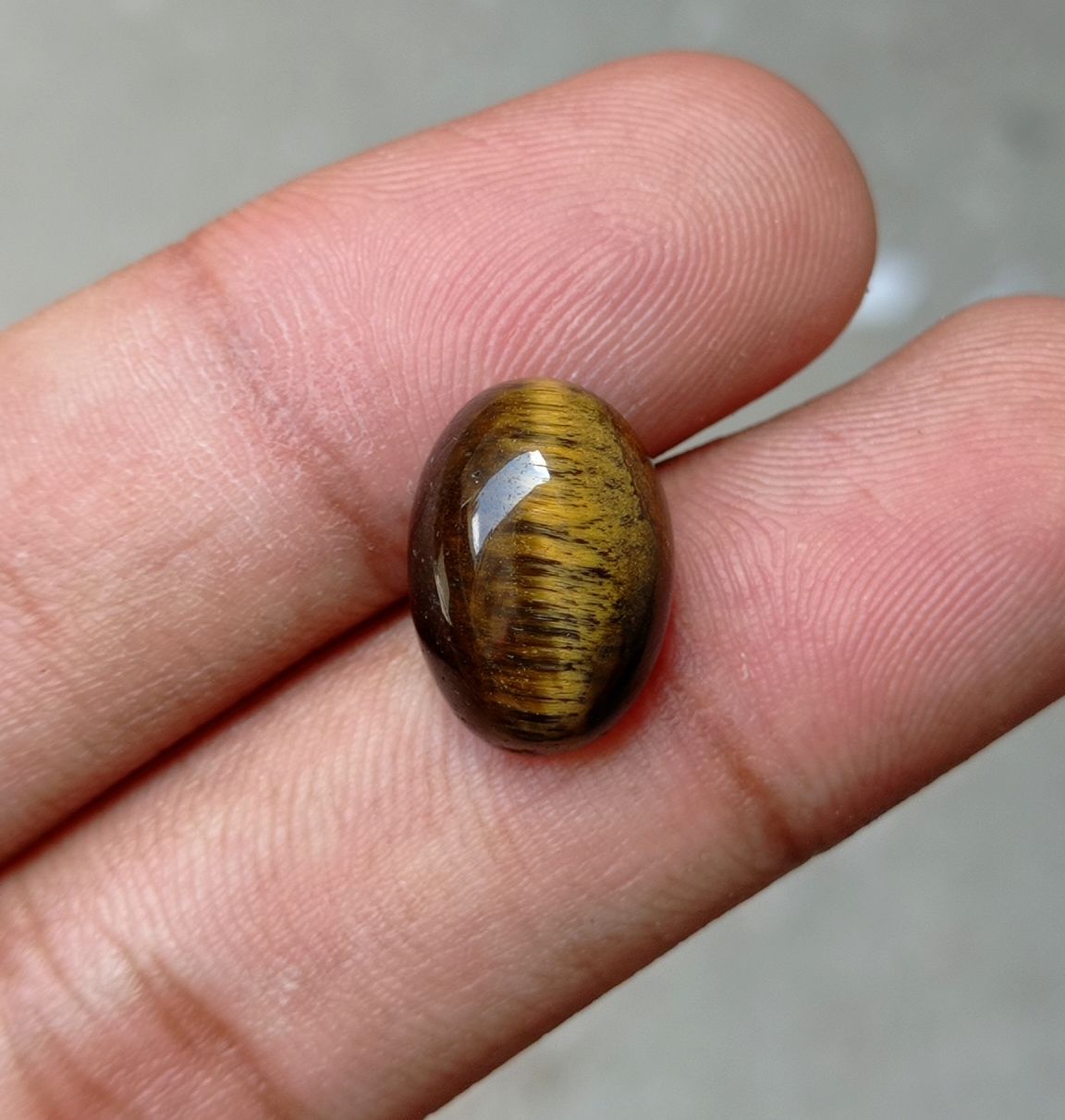 9.2ct Tiger Eye Cabochon - June Birthstone - June Birthstone -  16x11x7mm