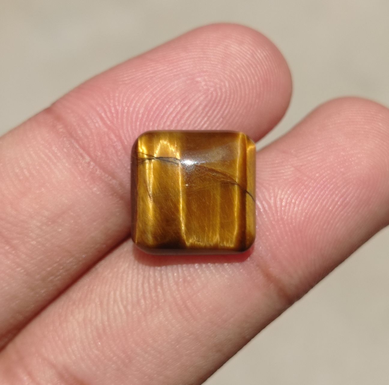 11.4ct Tiger Eye Cabochon - June Birthstone - June Birthstone -  14x14x6mm