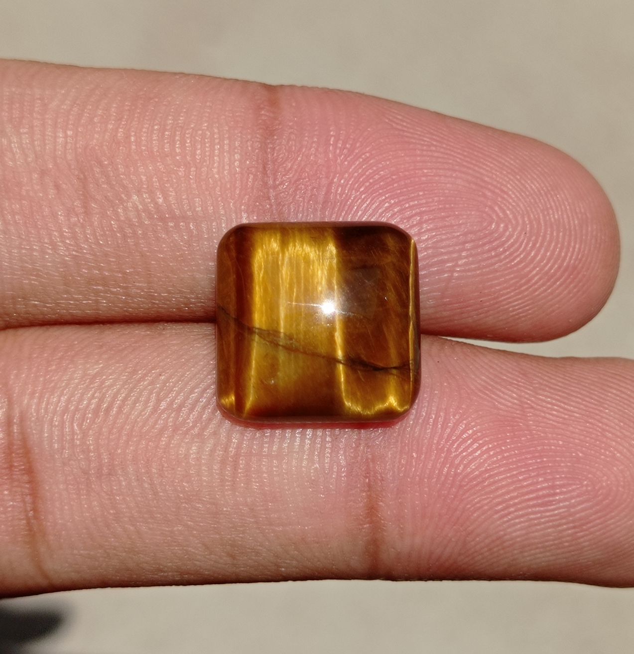 11.4ct Tiger Eye Cabochon - June Birthstone - June Birthstone -  14x14x6mm