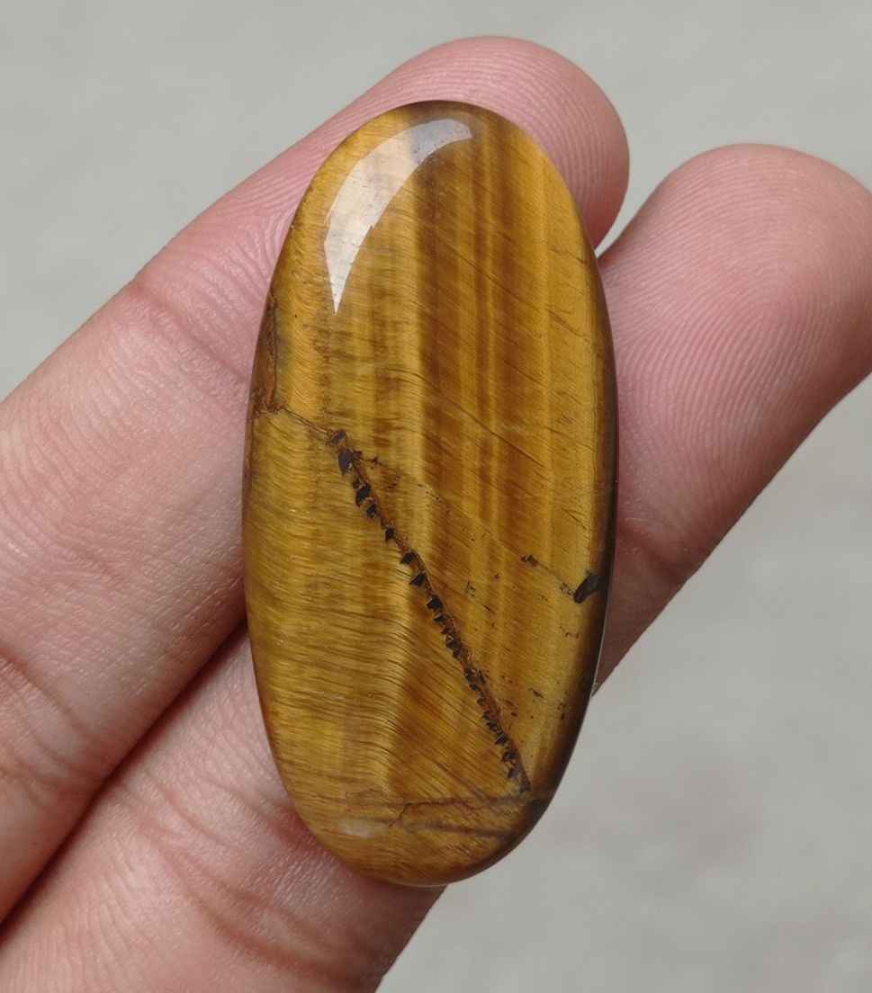 45.4ct Tiger Eye Cabochon - June Birthstone - June Birthstone -  45x21x6mm